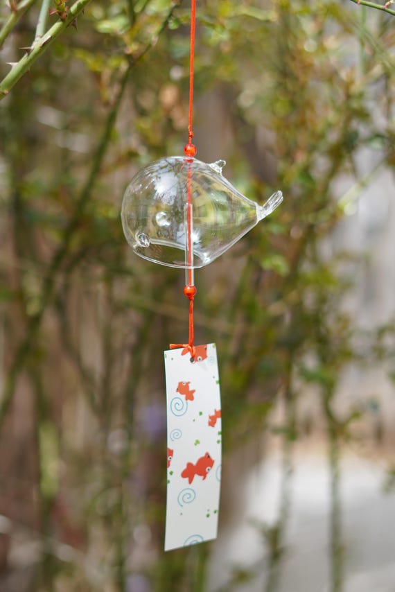 JAPANESE Style Traditional Glass Furin Wind Bell Cute Animals Wind