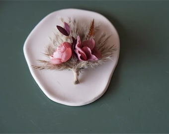 Wedding boutonniere, Rustic Boutonniere, Pampas boutonniere, wedding Rustic buttonhole, button hole, wedding flowers, wedding brooch