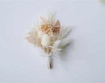 Wedding boutonniere, Rustic Boutonniere, Rustic Boutonniere, Pampas boutonniere, wedding Rustic buttonhole, white brooch