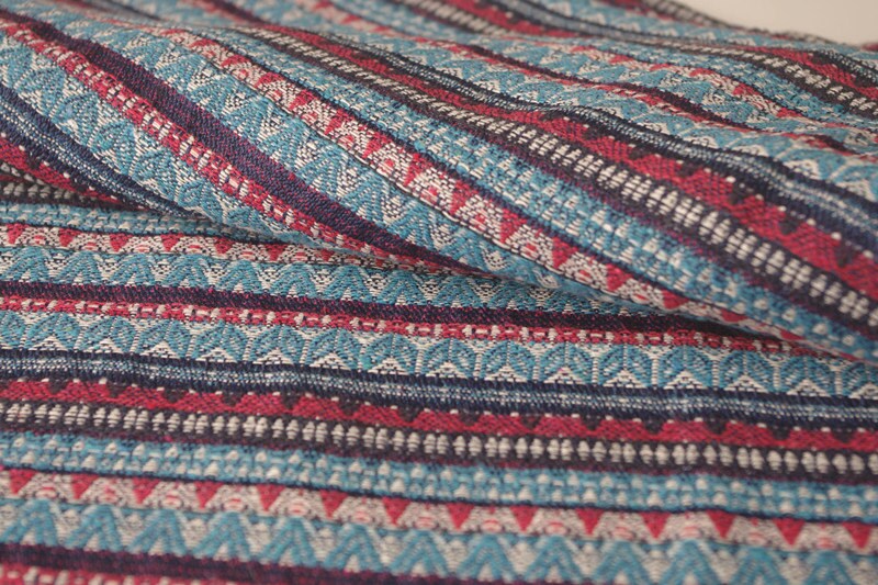 One Yard Bohemian Vintage Blue Red Wave Stripe Cotton Linen | Etsy