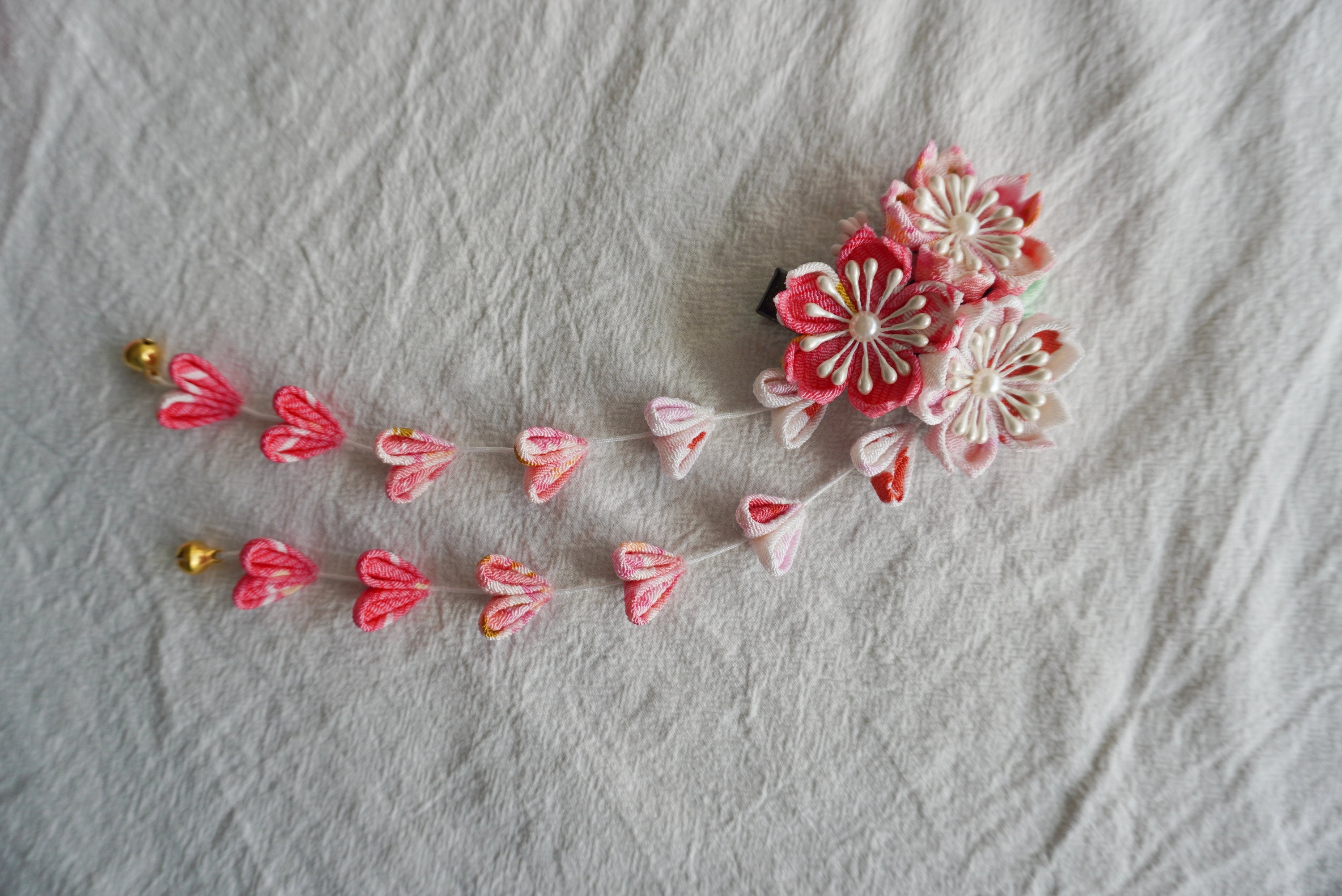 Handmade Japanese Traditional Tsumami Kanzashi Hair Clip Pin