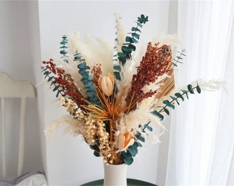 Pampas Grass bouquet Preserved flowers Dried flowers bouquet,home decor, Palm spear,natural flower Flower Arrangement,Small Centerpiece