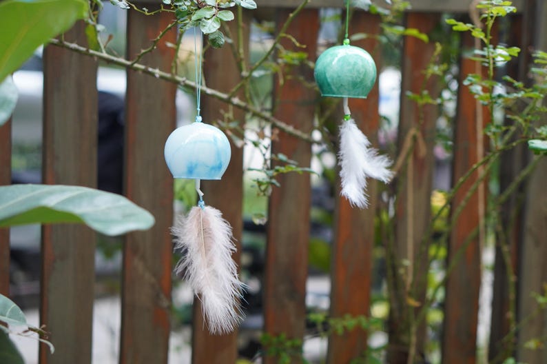 2 Pieces 87cm JAPANESE Traditional Glass Furin Wind Bell Wind Chime