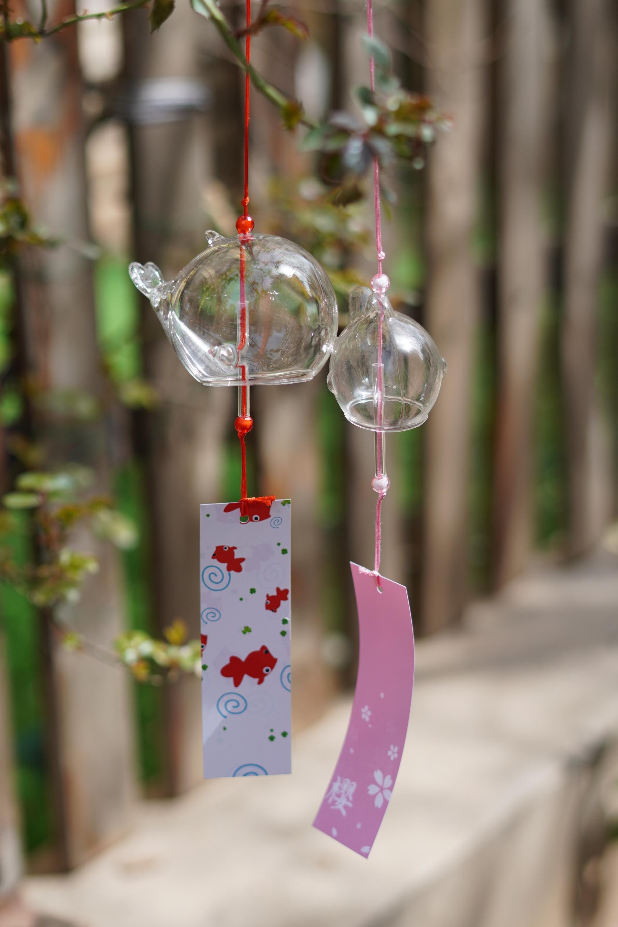 JAPANESE Style Traditional Glass Furin Wind Bell Cute Animals Wind