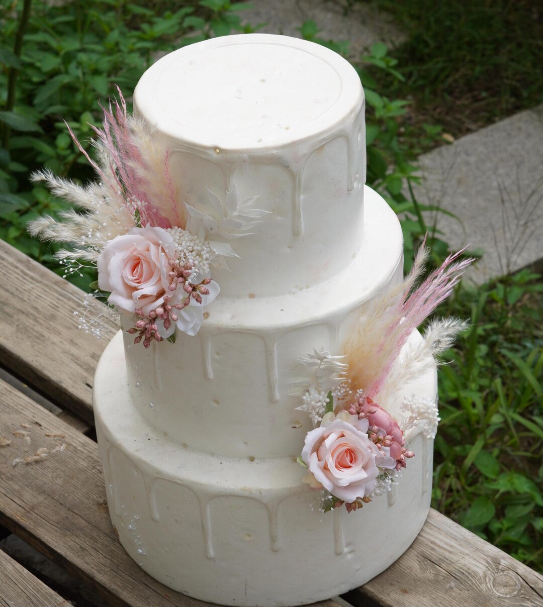 A Set Wedding Cake Topper, Floral Cake Decoration, Cake Topper Flowers ...