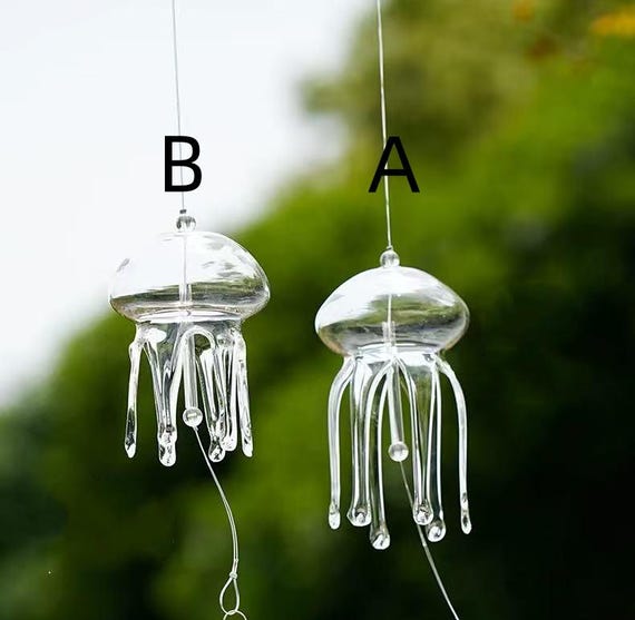 JAPANESE Style Traditional Glass Furin Wind Bell Jellyfish Styling
