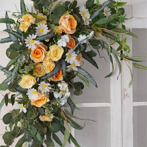 Classic Wedding Archway Flower ,Wedding Corner Swag, Wedding Backdrop, Party Decor , Floral Arch Arrangement