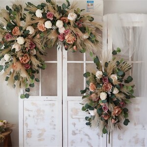 Classic Wedding Archway Flower ,Wedding Corner Swag, Wedding Backdrop, Party Decor , Floral Arch Arrangement