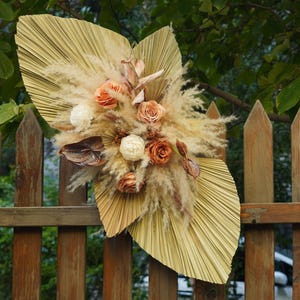 Naturally Dried Palm Arch Arrangement, Pampas Boho Wedding Decor, Wedding Backdrop, Swag For Arch, Bohemian wall decor