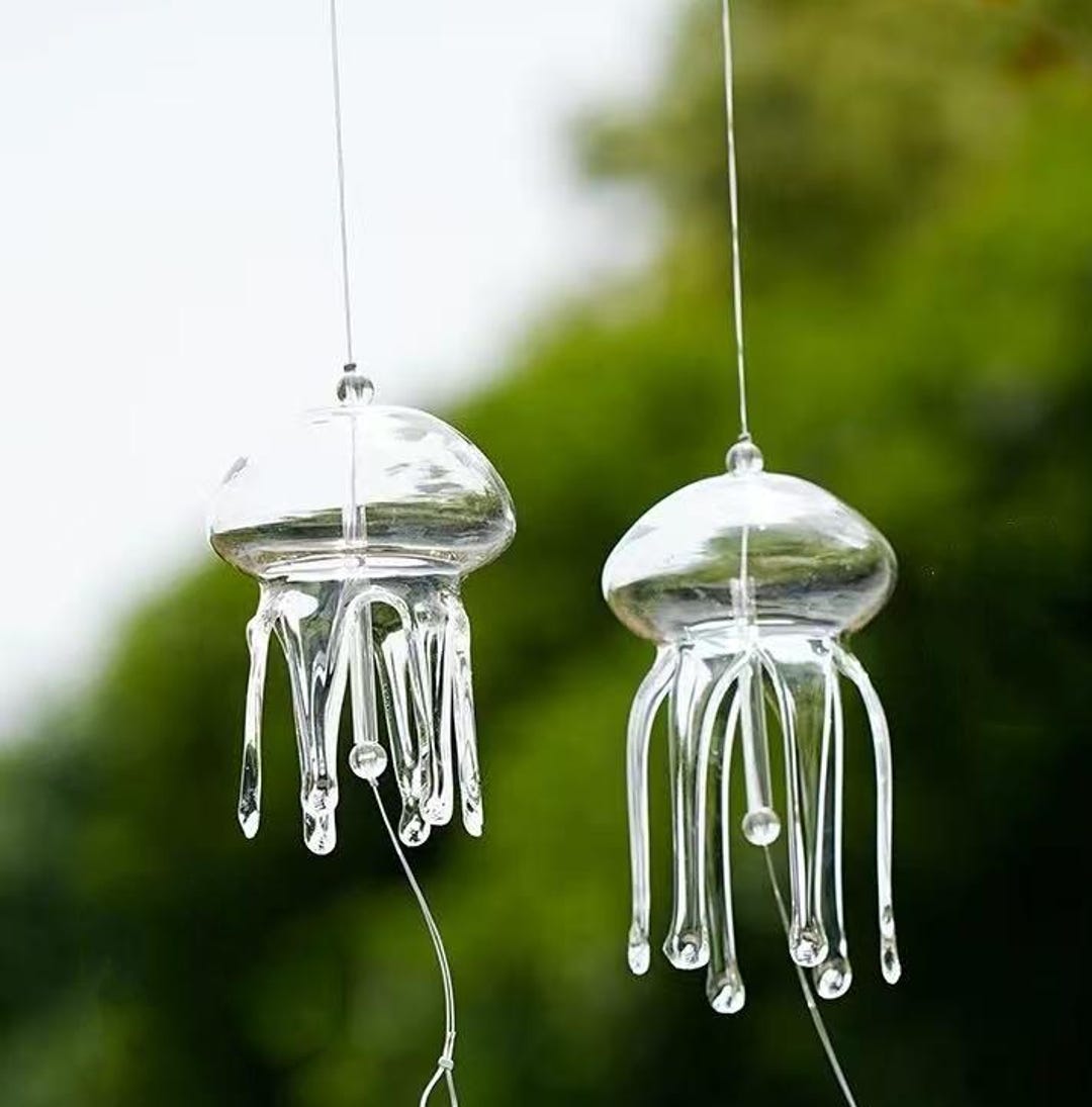 JAPANESE Style Traditional Glass Furin Wind Bell Jellyfish Styling