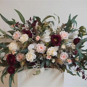 Pampas Flower Arch Arrangement, Boho Wedding Decor, Wedding Backdrop, Swag For Arch, Rustic Wedding Decor