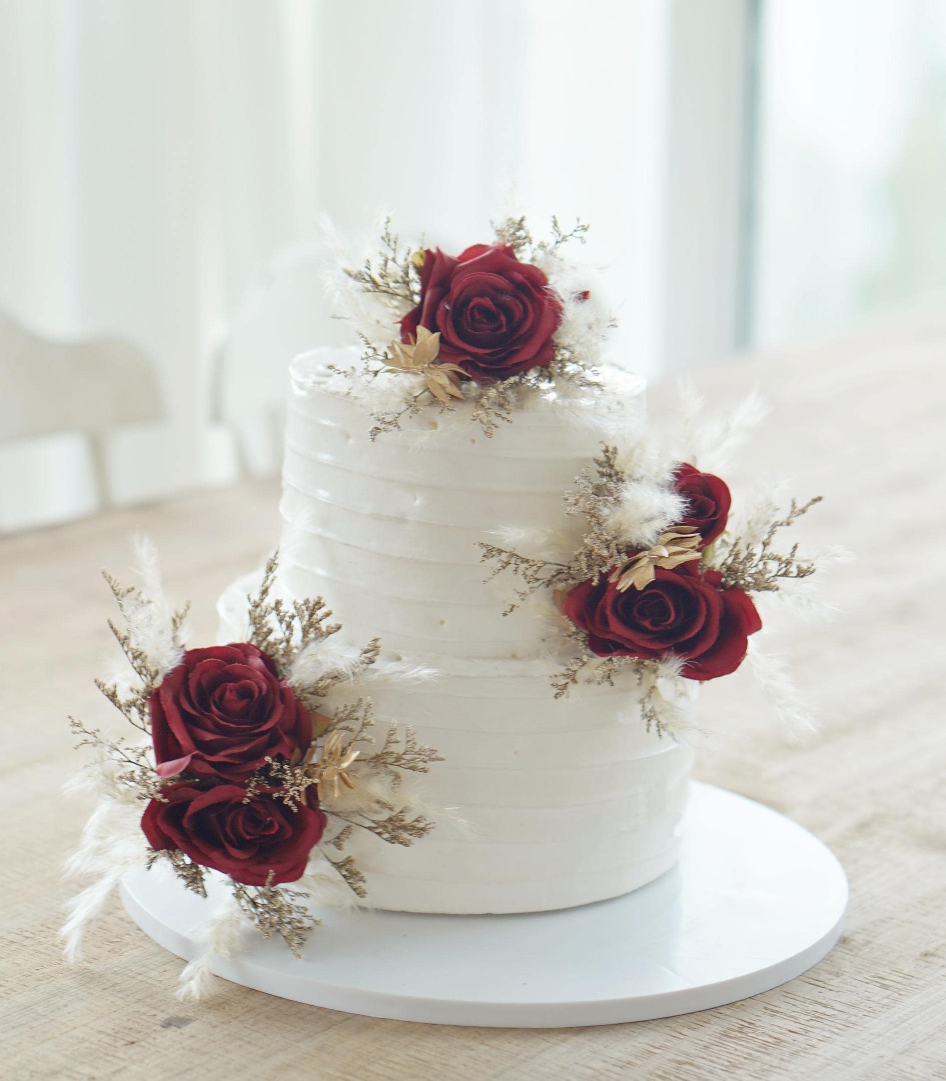 Red Roses Printable Cake Topper Set of 3 Wedding Cake Topper,red Rose Cake Decoration, Pampass Cake ...
