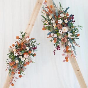 Kunstblumen Hochzeit Torbogen, Grau Rosa, Weiß, Champagner, Grün EukalyptusHochzeit Ecke Swag, Hochzeit Kulisse, Hochzeit Bogen Dekor