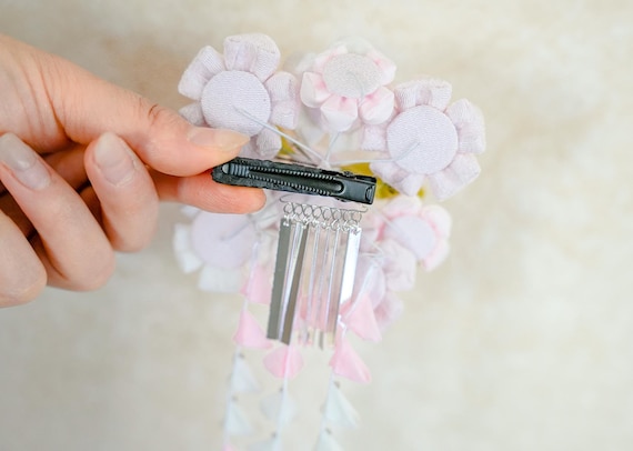 Handmade Japanese Traditional Tsumami Kanzashi Hair Clip Pin