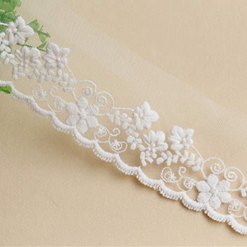 Lace Fabric Colorful Floral Embroidered Lace Trim Ribbon Width - Etsy