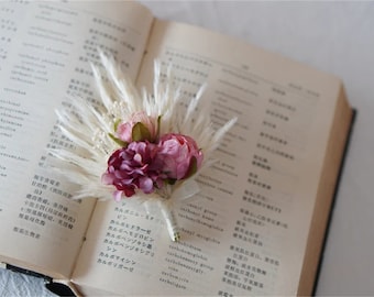 Wedding boutonniere, Rustic Boutonniere, Rustic Boutonniere, Pampas boutonniere, wedding Rustic button hole