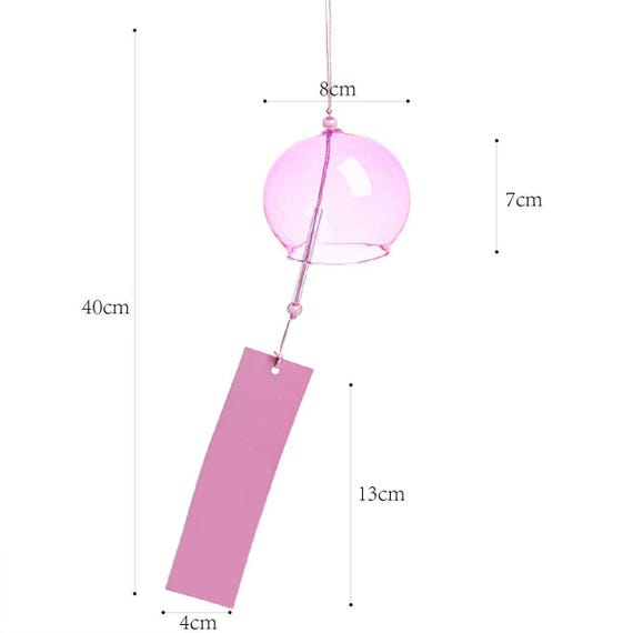 2 Pieces 8*7cm JAPANESE Style Traditional Glass Furin Wind Bell