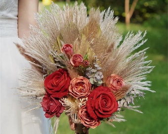 Rustic boho Wedding Bouquet,Artificial Faux Flowers Home Wedding Decor,bridal bridesmaids bouquet,Flowers Arrangement,Small Centerpiece