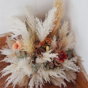 Boho Set arrangement, Free standing boho arrangement, Large palm Flower Set, Boho wedding backdrop, pampas backdrop arrangement set