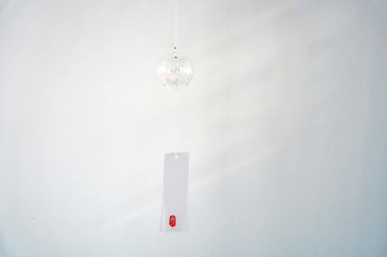 Japanese-Style New Summer Calyx Glass Wind Chime,Three colors,Home Decoration Decor, Handmade Keepsake Gift, Gift for Her colorless