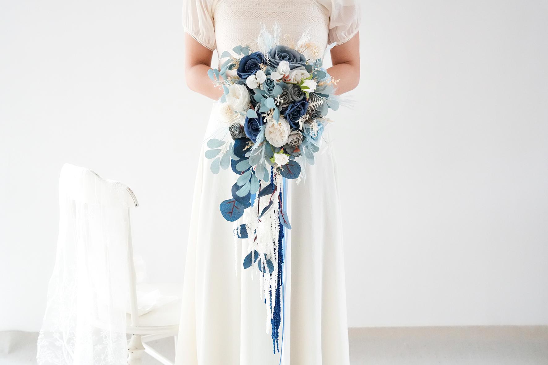 Blue Wedding Cascading Bouquet Australia