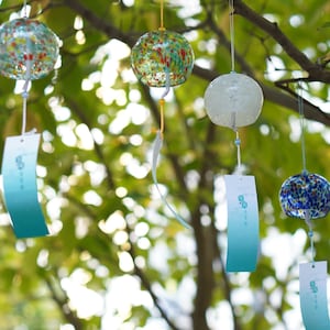 JAPANESE Style Traditional Glass Furin wind Bell brightly colored  wind Chime windbell lucid transparent for DIY