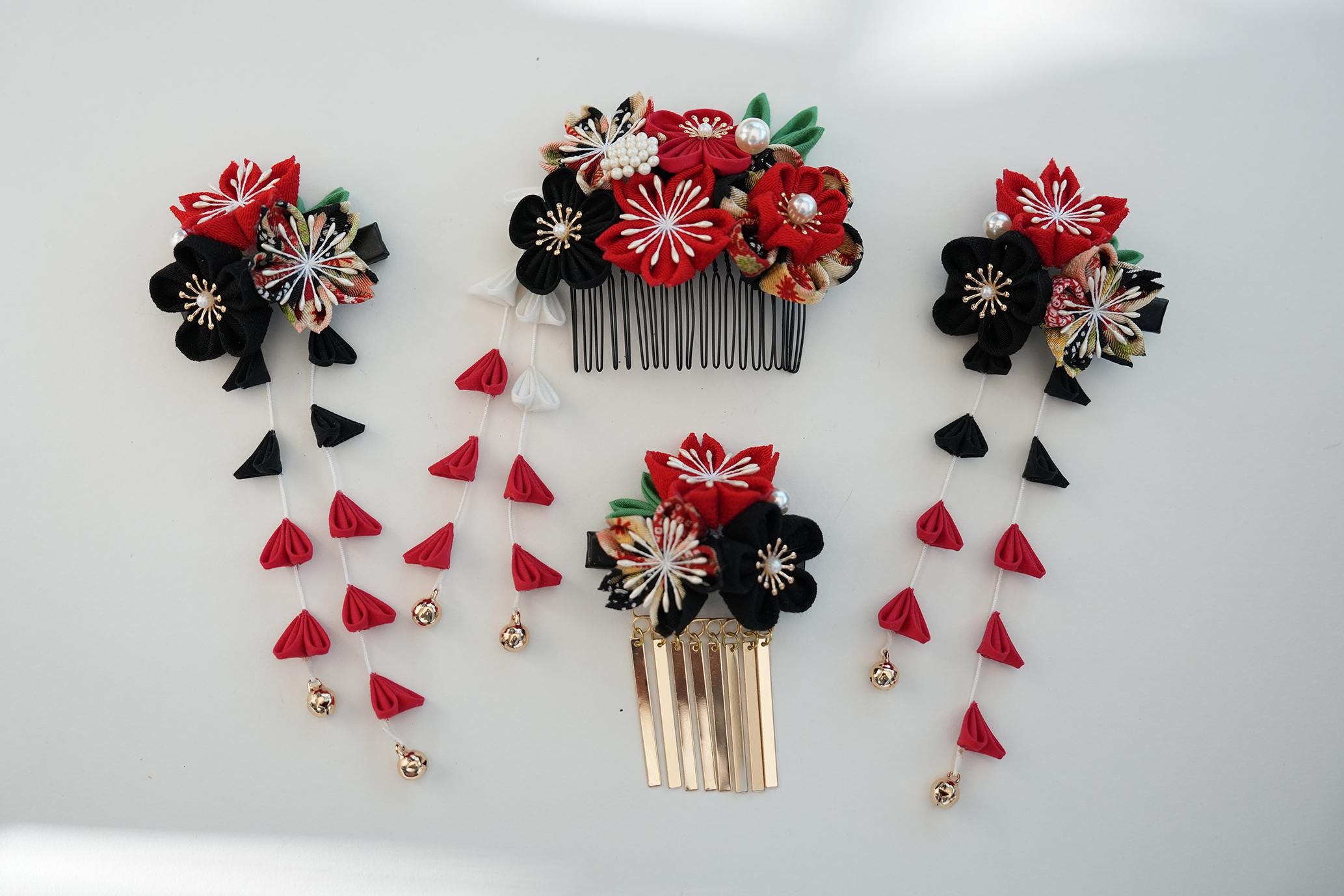 Handmade Japanese Traditional Tsumami Kanzashi Hair Clip Pin