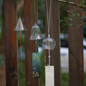 2 pieces JAPANESE Traditional Glass Furin wind Bell wind Chime windbell lucid transparent for DIY
