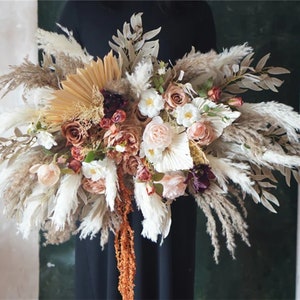 Pampas Flower Arch Arrangement, Boho Wedding Decor, Wedding Backdrop, Swag For Arch, Rustic Wedding Decor