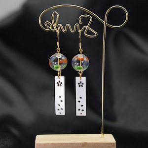 Windspiel furin Ohrringe, Acrylhohlkarte, Nachahmung Kirschglasohrringe, 14K vergoldetes Hochzeitsgeschenk zum Valentinstag