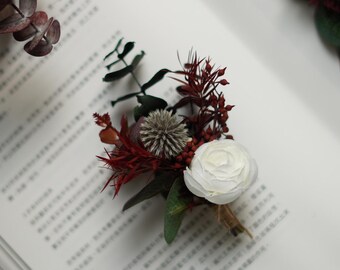 Wedding boutonniere, Rustic Boutonniere, Rustic Boutonniere, Pampas boutonniere, wedding Rustic button hole