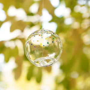 JAPANESE Traditional Glass Furin wind Bell  point wind Chime windbell lucid transparent for DIY