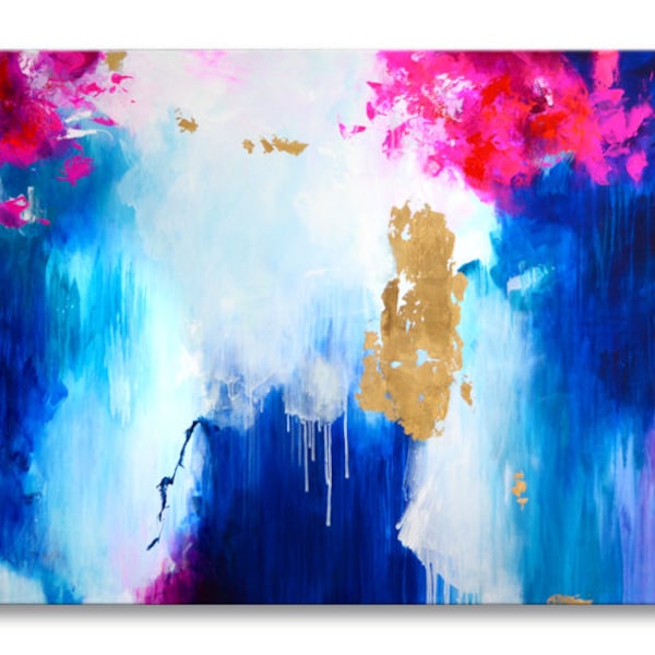 Original XXL art, large abstract painting, large abstract art, modern fine art, large acrylic art, oversized canvas painting, gold leaves
