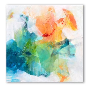 Abstract art, abstract painting, one-of-a-kind colorful artwork, acrylic painting on square canvas, small paintings, bold vibrant colors