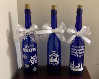 Christmas Wine Bottle Lights