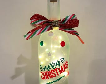 Merry Christmas Wine Bottle Light