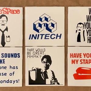 Custom 6 pc Coaster Set - Office Space