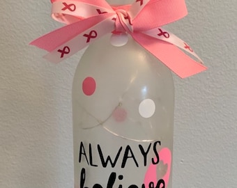 Wine Bottle Light - Concientización sobre el cáncer de mama