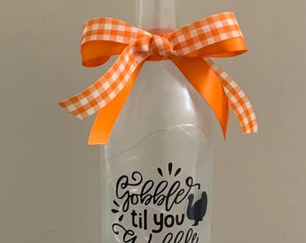 Thanksgiving Wine Bottle Light