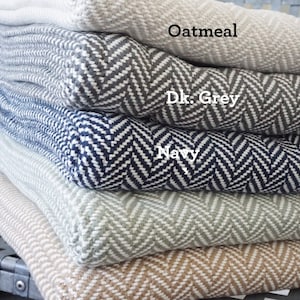 Personalized Heirloom Cotton Blanket Throw with Fabric Message tag. Embroidered. Anniversary, Wedding, Bridesmaids, Mother&#39;s, Sympathy Gifts