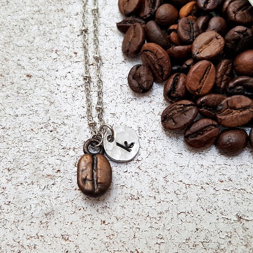 Personalized Coffee Bean Necklace Electroformed Copper Etsy