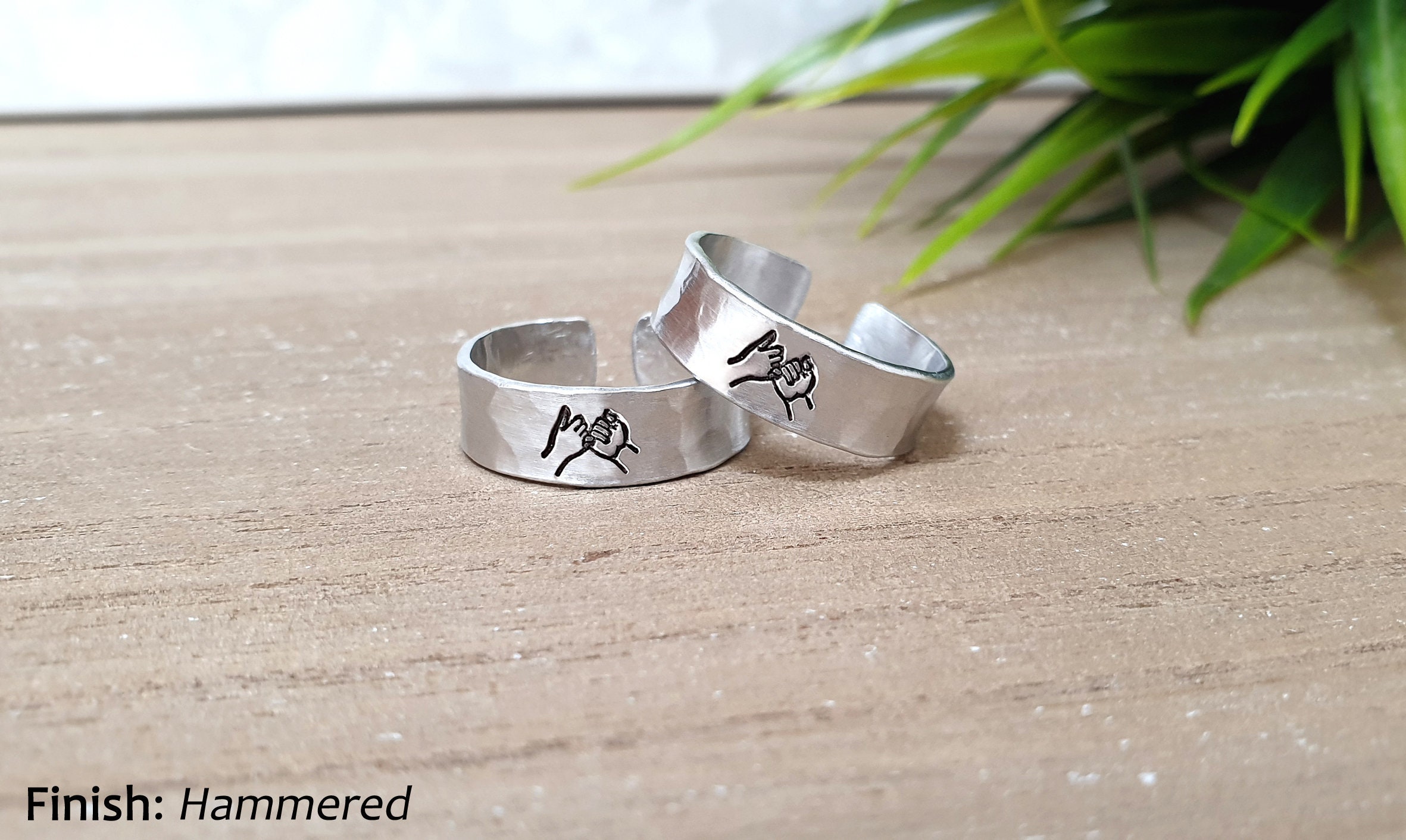 Pinky Promise Rings for 2 Personalized 