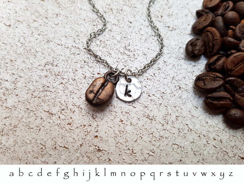 Personalized Coffee Bean Necklace Electroformed Copper Etsy