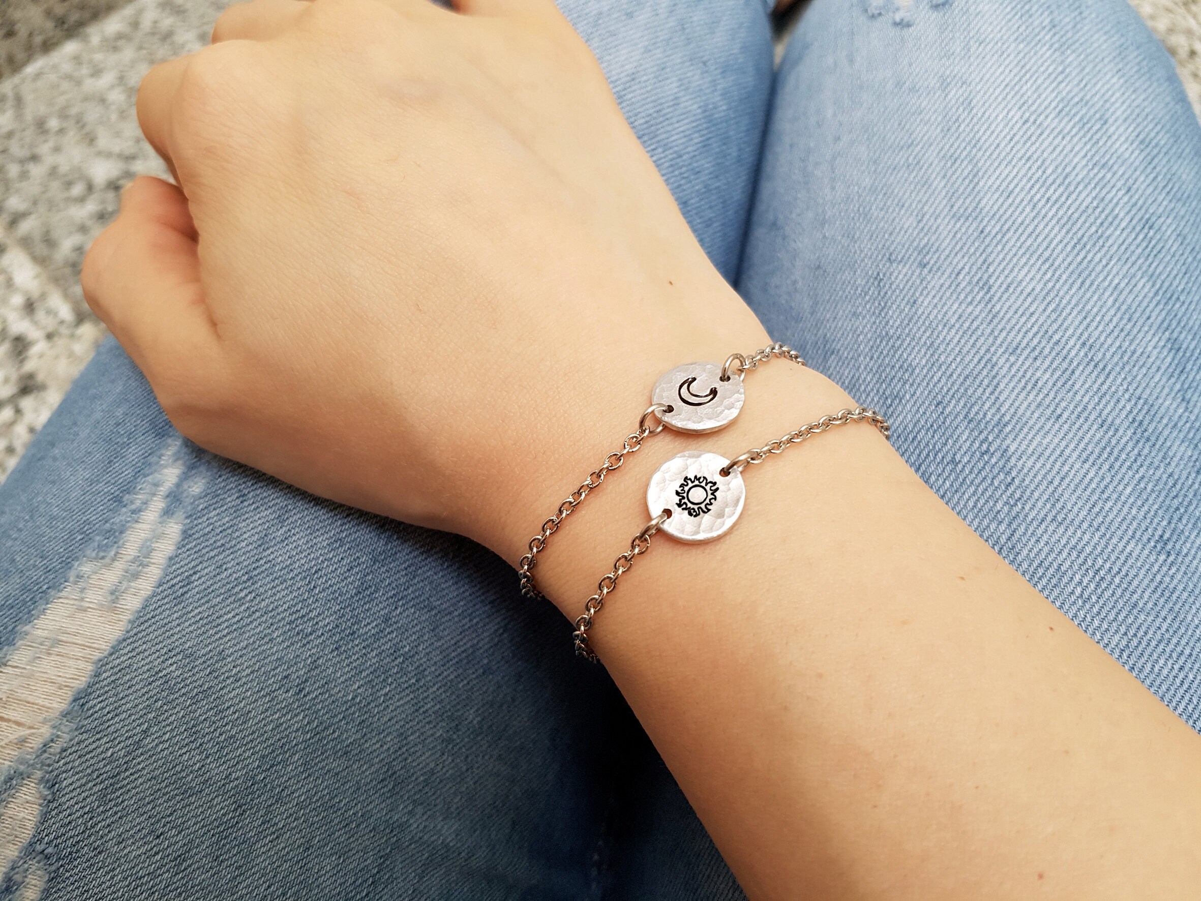 Sun and Moon Bracelets for 2 Best Friends jewelry Etsy