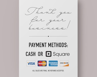 Market Table Payment Sign Download