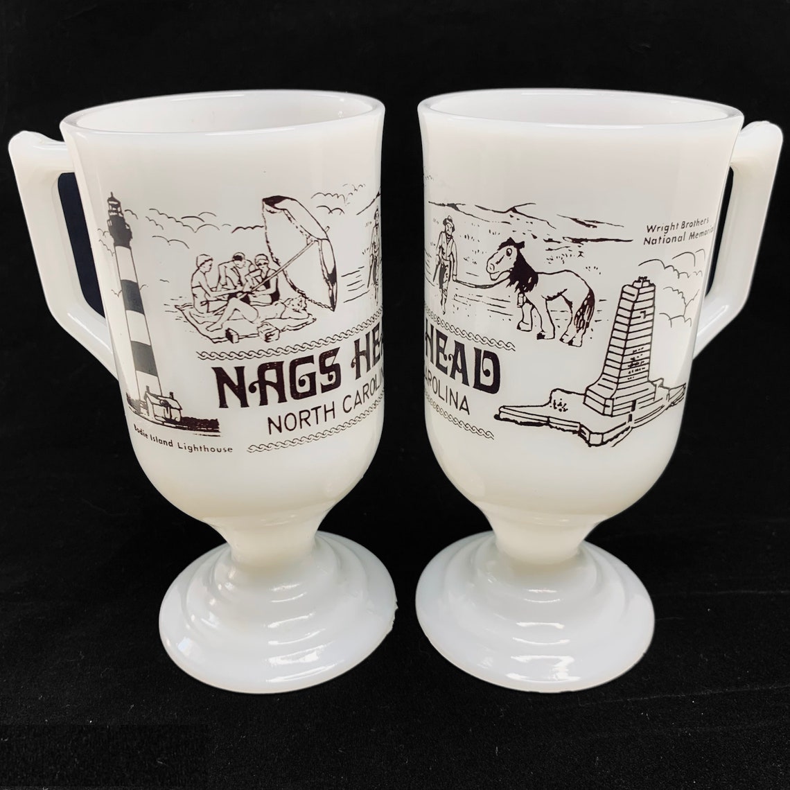 Vintage Nags Head Mugs Nags Head North Carolina Outer Banks Etsy