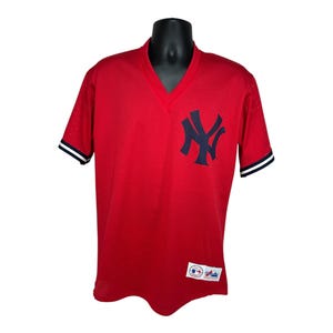 Vintage 90s New York Yankees Jersey: Majestic, Red Mesh, USA Made, Men&#39;s Med