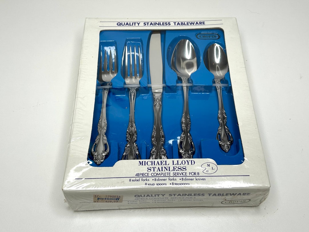 Vintage Michael Lloyd Stainless Flatware Set 40 Pieces for 8 Etsy