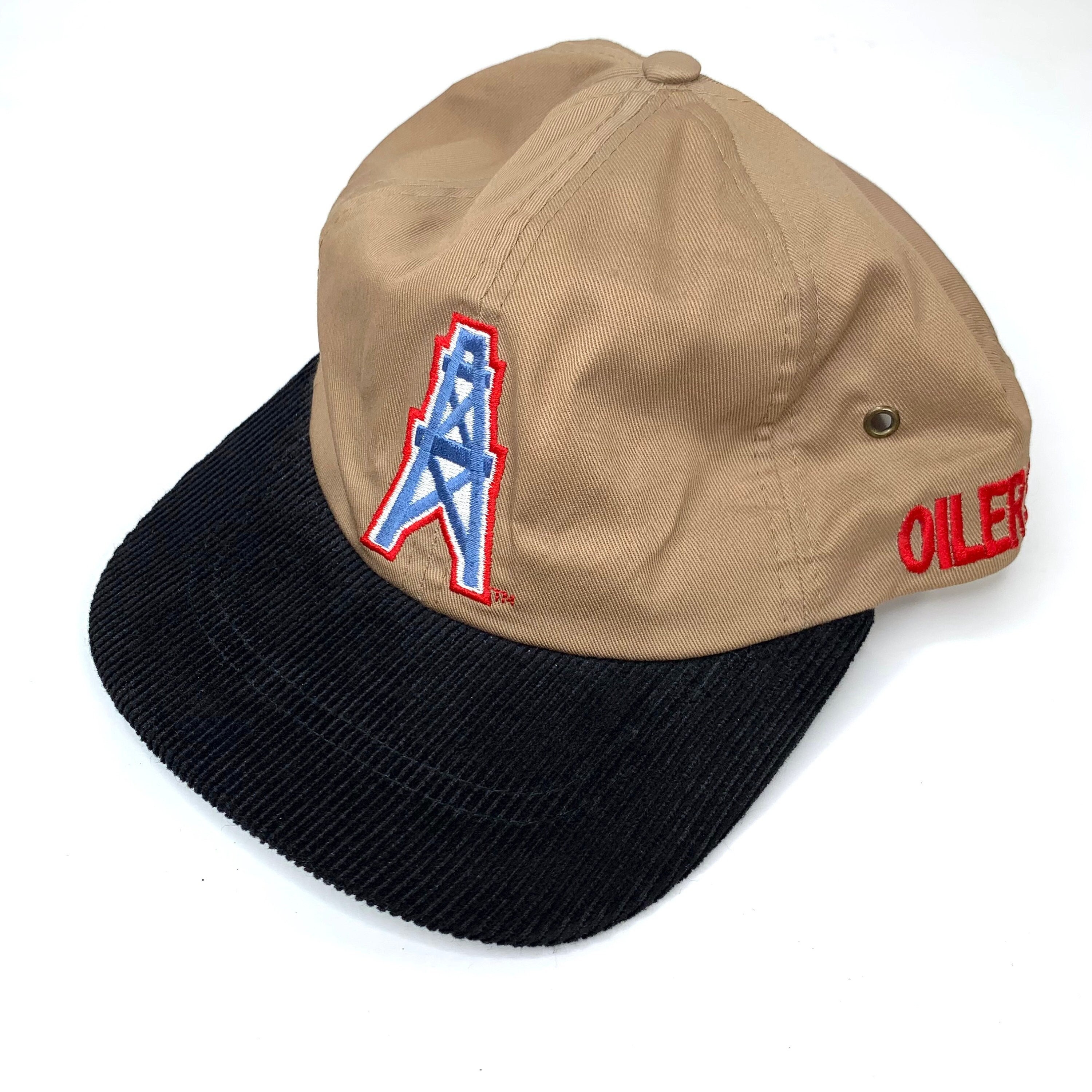 New Era Houston Oilers Corduroy Golfer Mens Hat (Grey)
