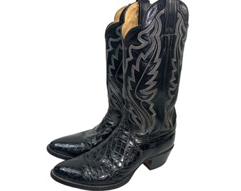 Vintage Tony Lama Cowboy Boots Brown 